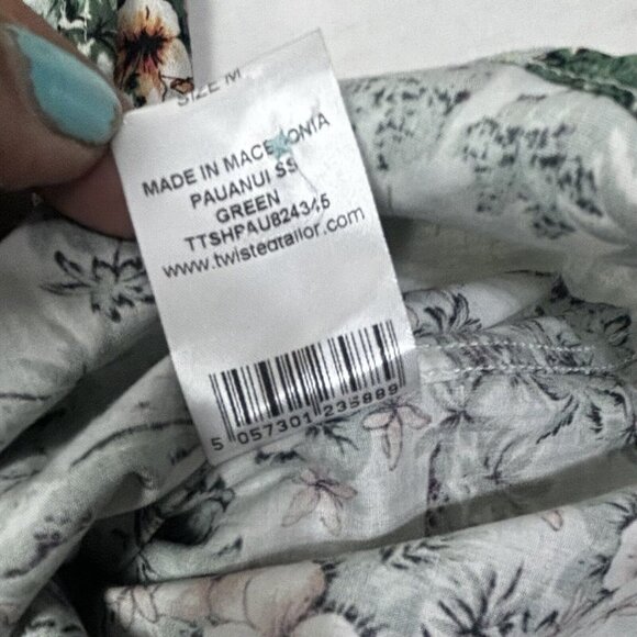 Twisted Tailor Mens Hawaiian Hibiscus All Over Cotton Button Up Shirt Medium NWT - Picture 8 of 10